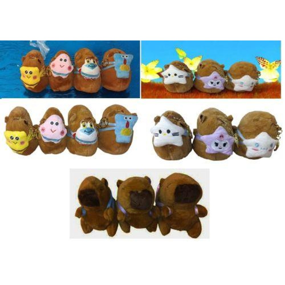 Plush 6" Capybara with Backpack Keychain - Backpack Charm (YKC051)