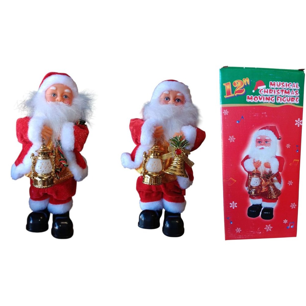 Christmas Musical Santa Novelty with LED Lantern & Bell