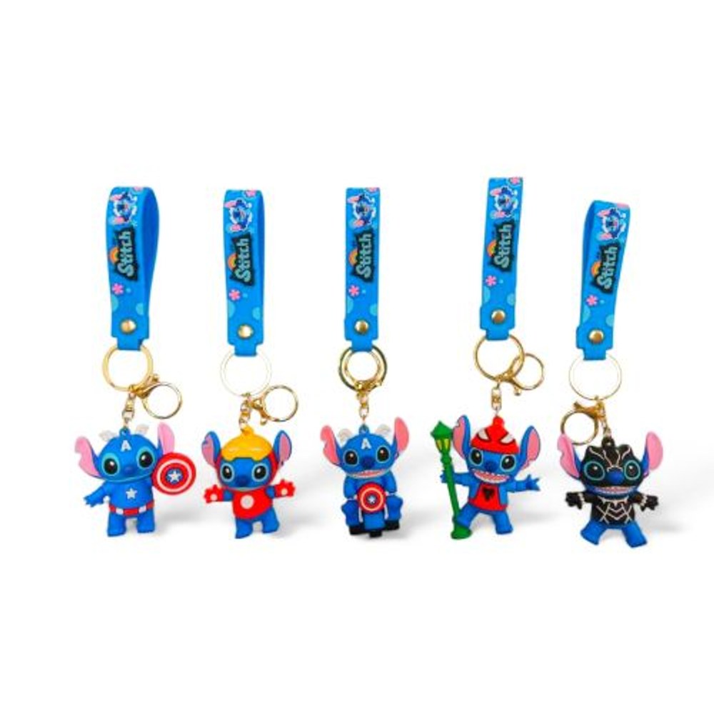 PVC Keychain 3" Superhero Stitch Assortment Backpack Charm (AL0109)