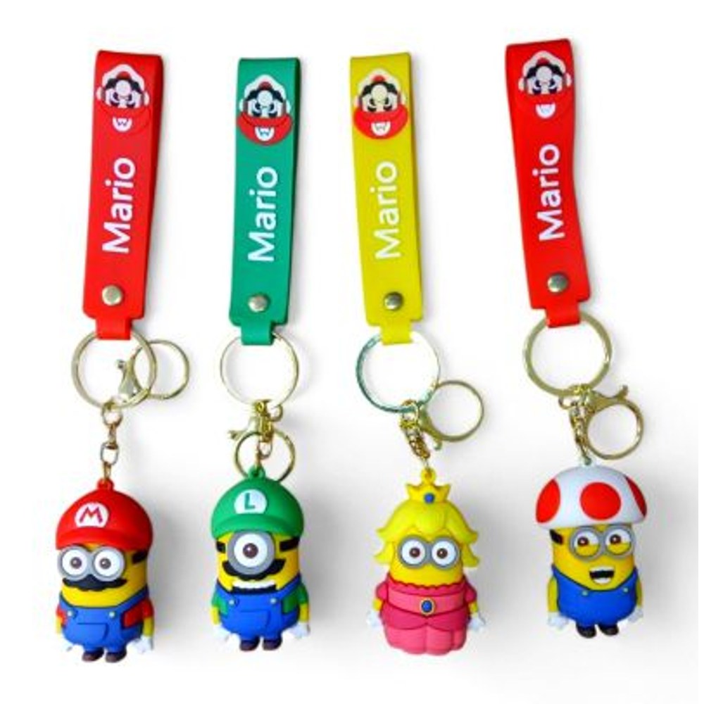 PVC Keychain 3" Minion Mario Assortment Backpack Charm (1011)