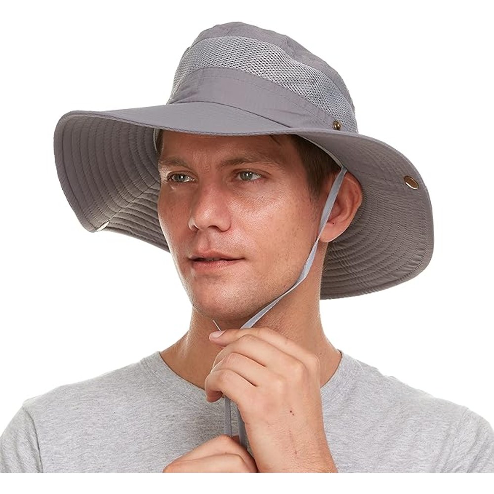 #9H-F1002 Sun Hat for Men/Women UV Protection Boonie Hats with Wide Brim Summer Hats for Hiking Fishing Safari Gardening Beach Camping - $2.50 each (7 hats)