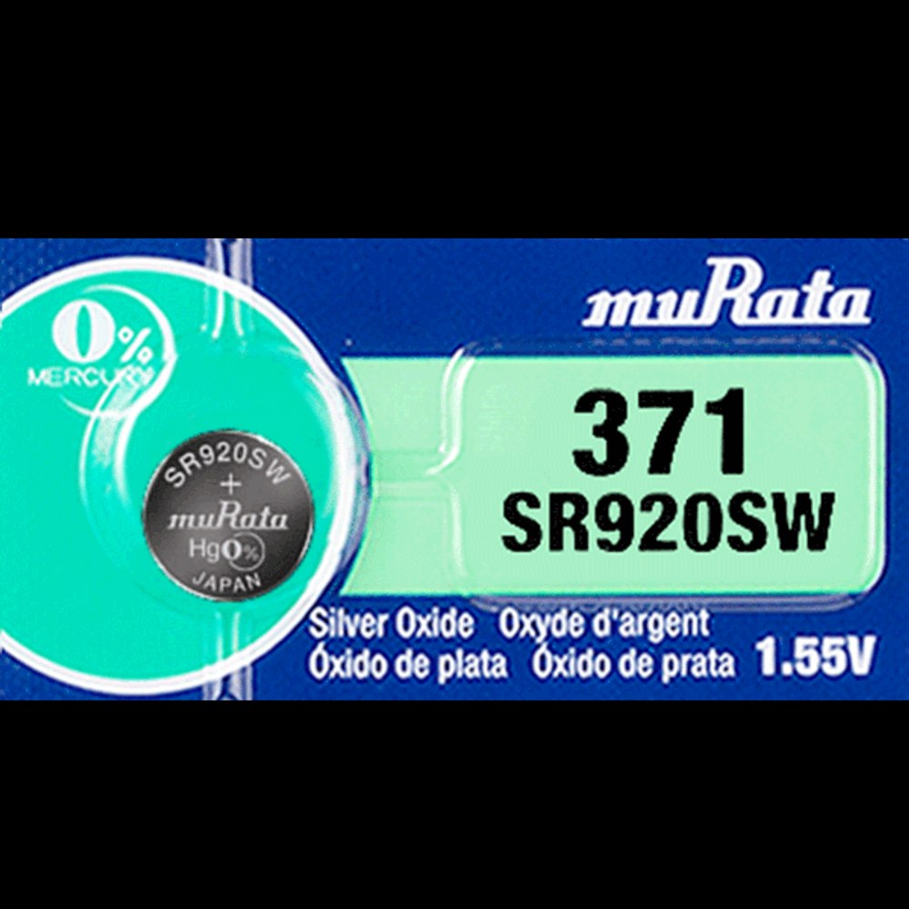 Murata 371 (Made By Maxell) SR920SW 44mAh 1.55V Silver Oxide Japanese Watch Battery