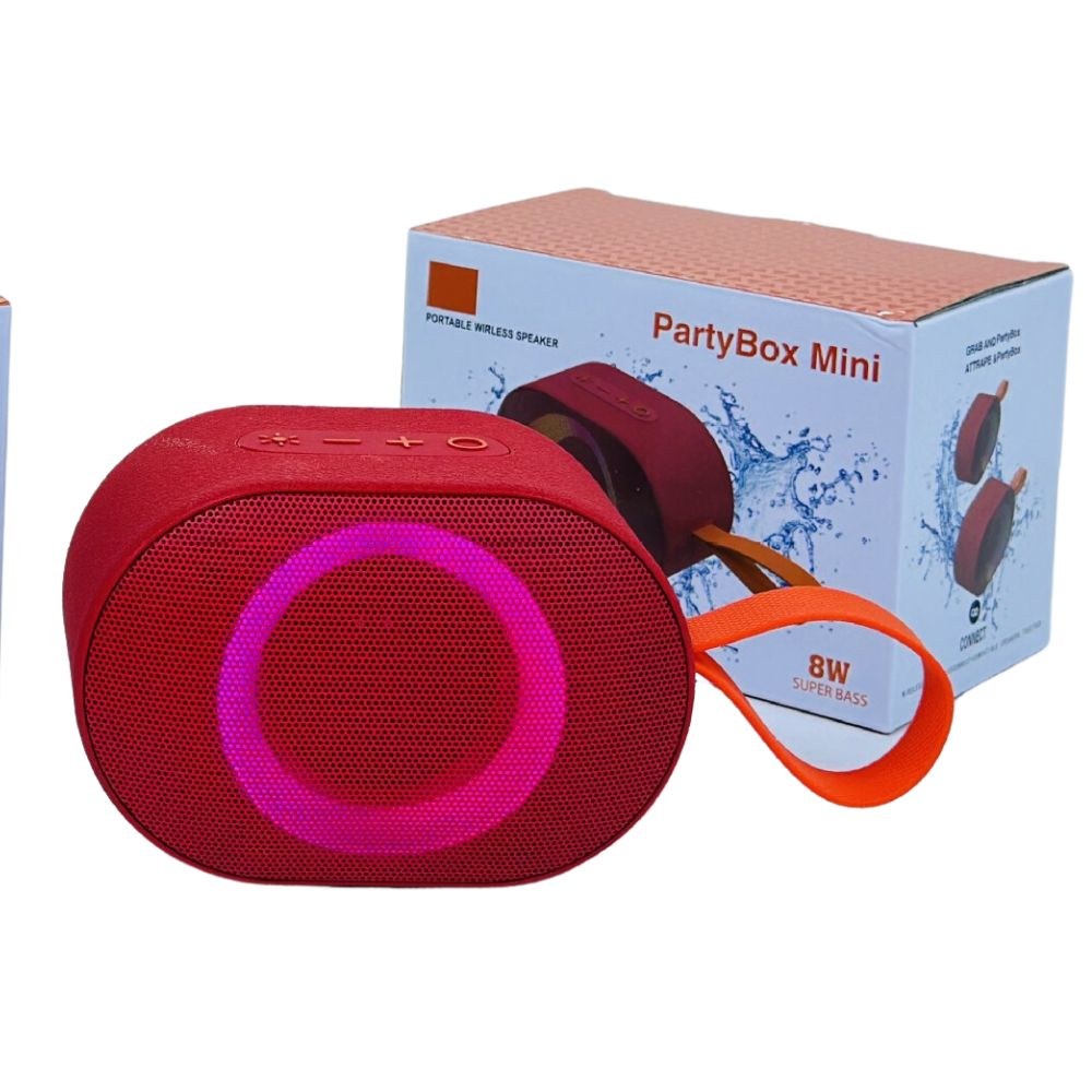 Mini Portable Bluetooth Speaker: Outdoor Wireless Stereo Subwoofer PartyBoxMini (Red)