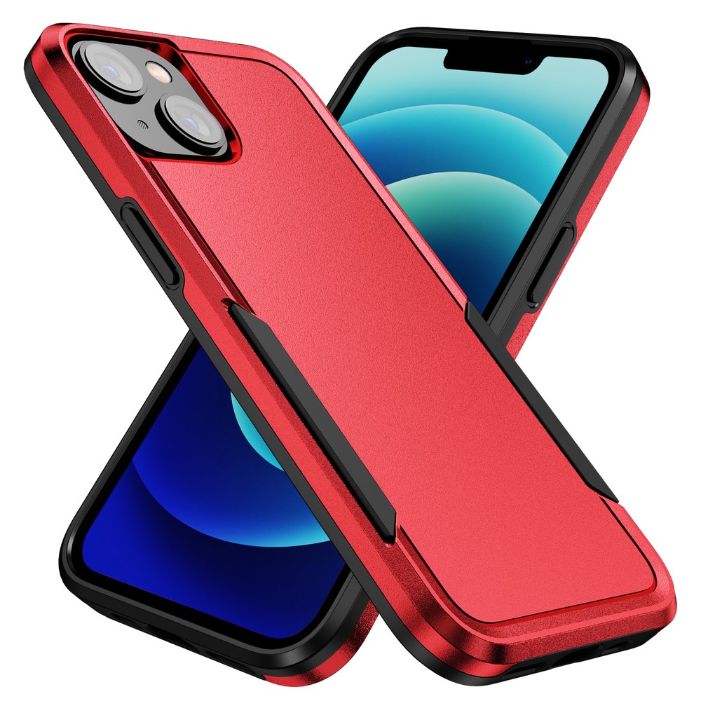 Rugged Armor Hybrid Trailblazer Case for iPhone 15 - Shockproof Protection (Red)