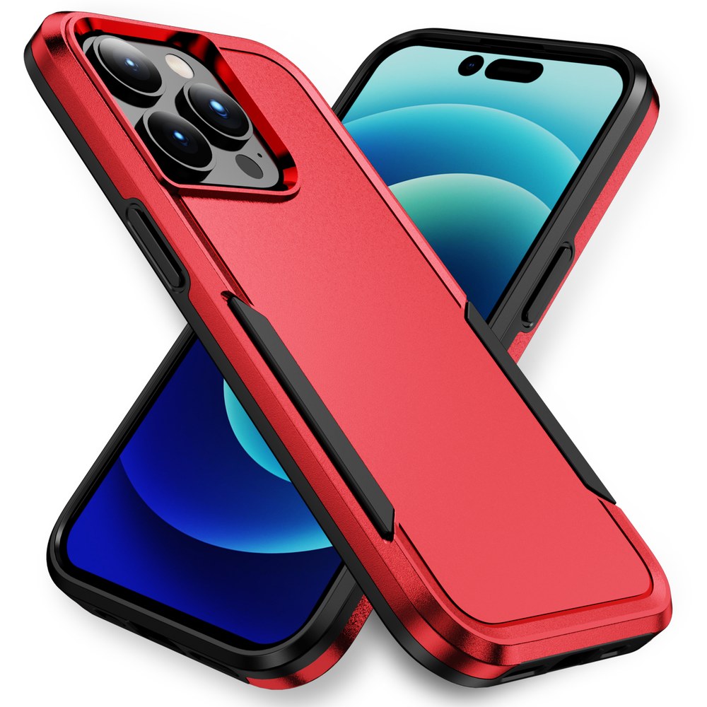 Rugged Armor Hybrid Trailblazer Case for iPhone 15 Pro - Heavy-Duty Protection (Red)