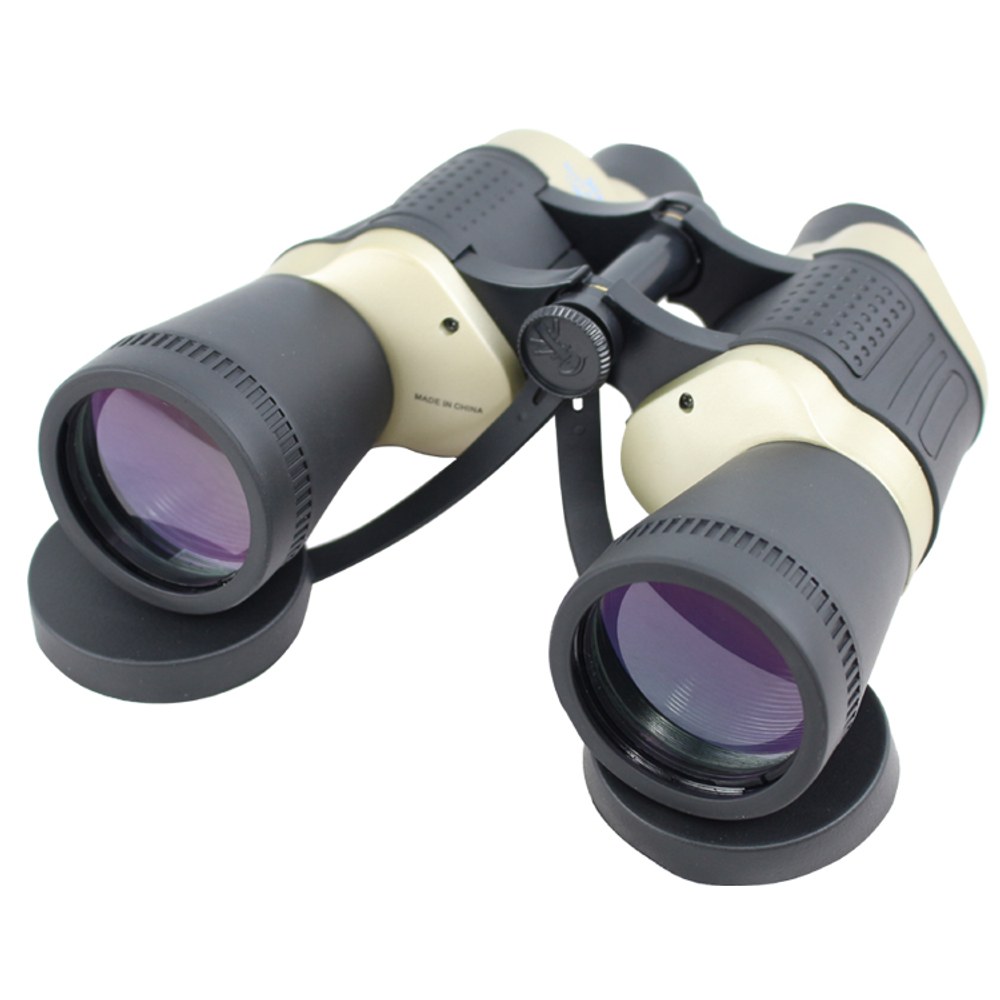 30X50 Black & Tan Free Focus High Resolution Compact  Binoculars 119M/1000M