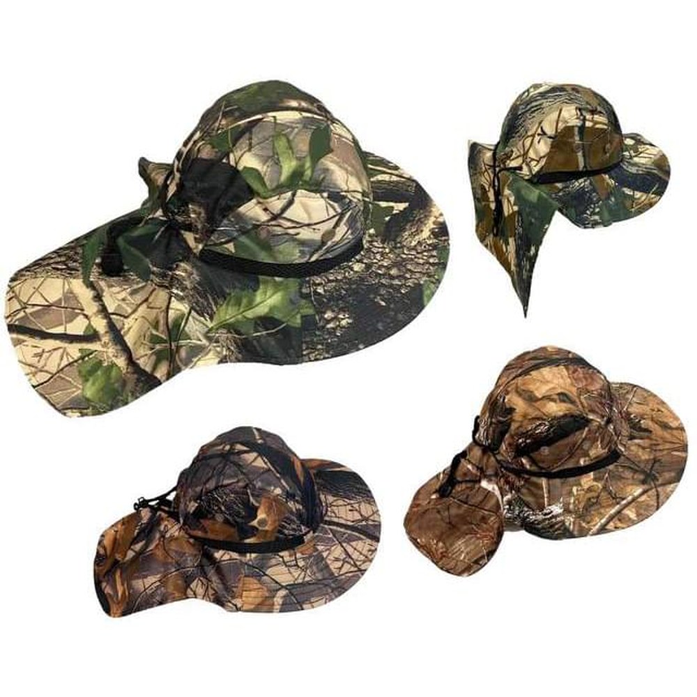 Camo Summer Hunting & Fishing Boonie Hats With Neck Cover