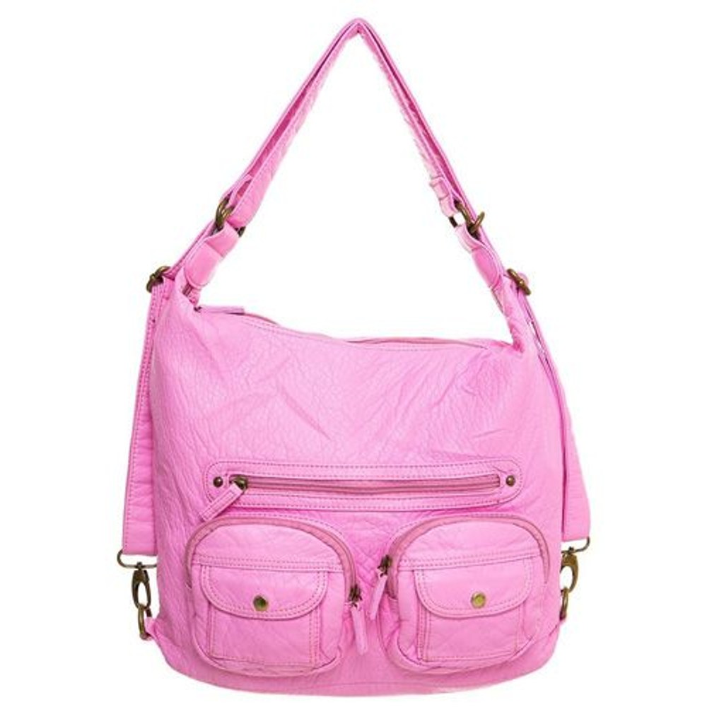 12 Wholesale Convertible Crossbody Backpack - Pink