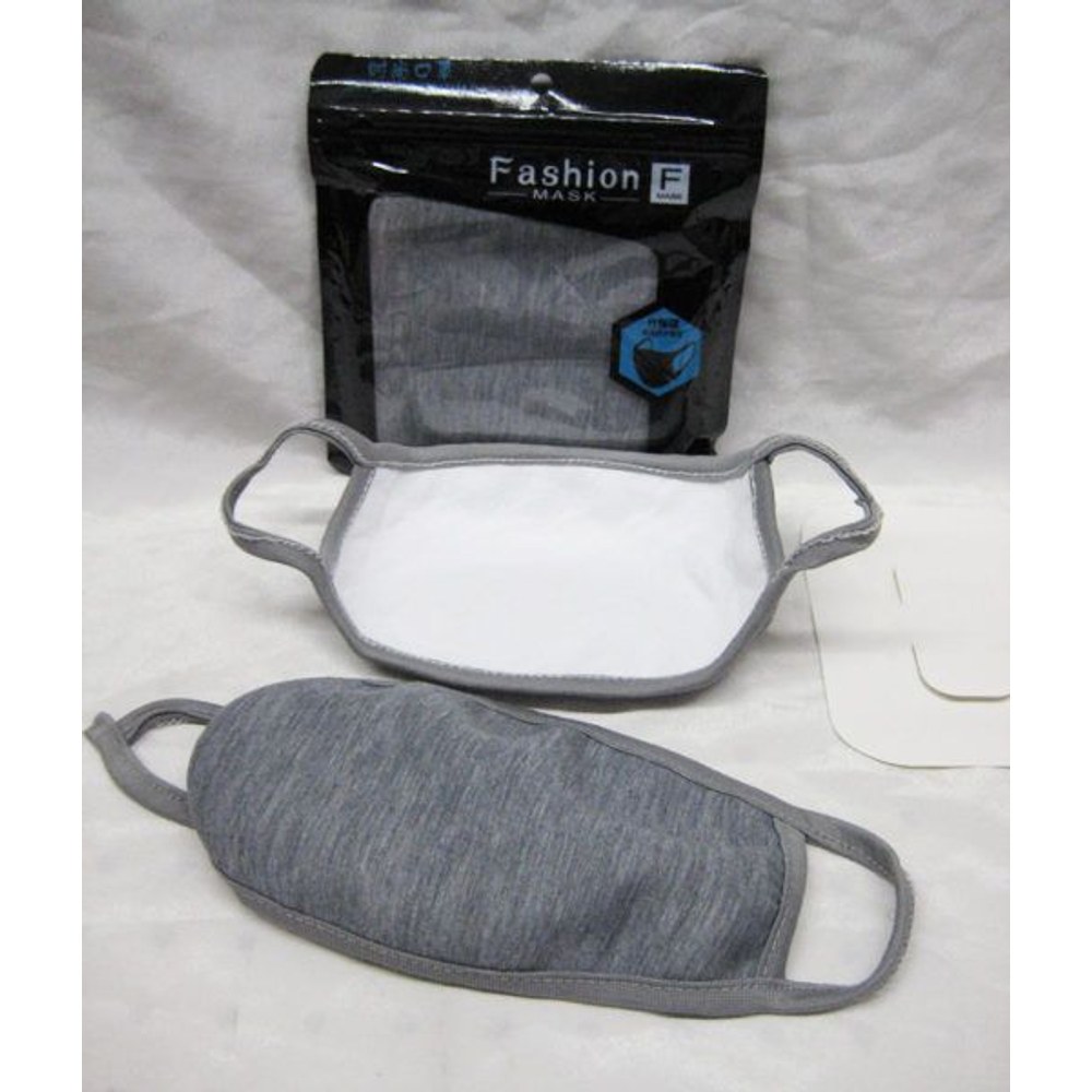 96 Wholesale Grey Adult Unisex Reusable And Washable Cotton Face Protect For Dust, Outdoors, Festivals, Sports