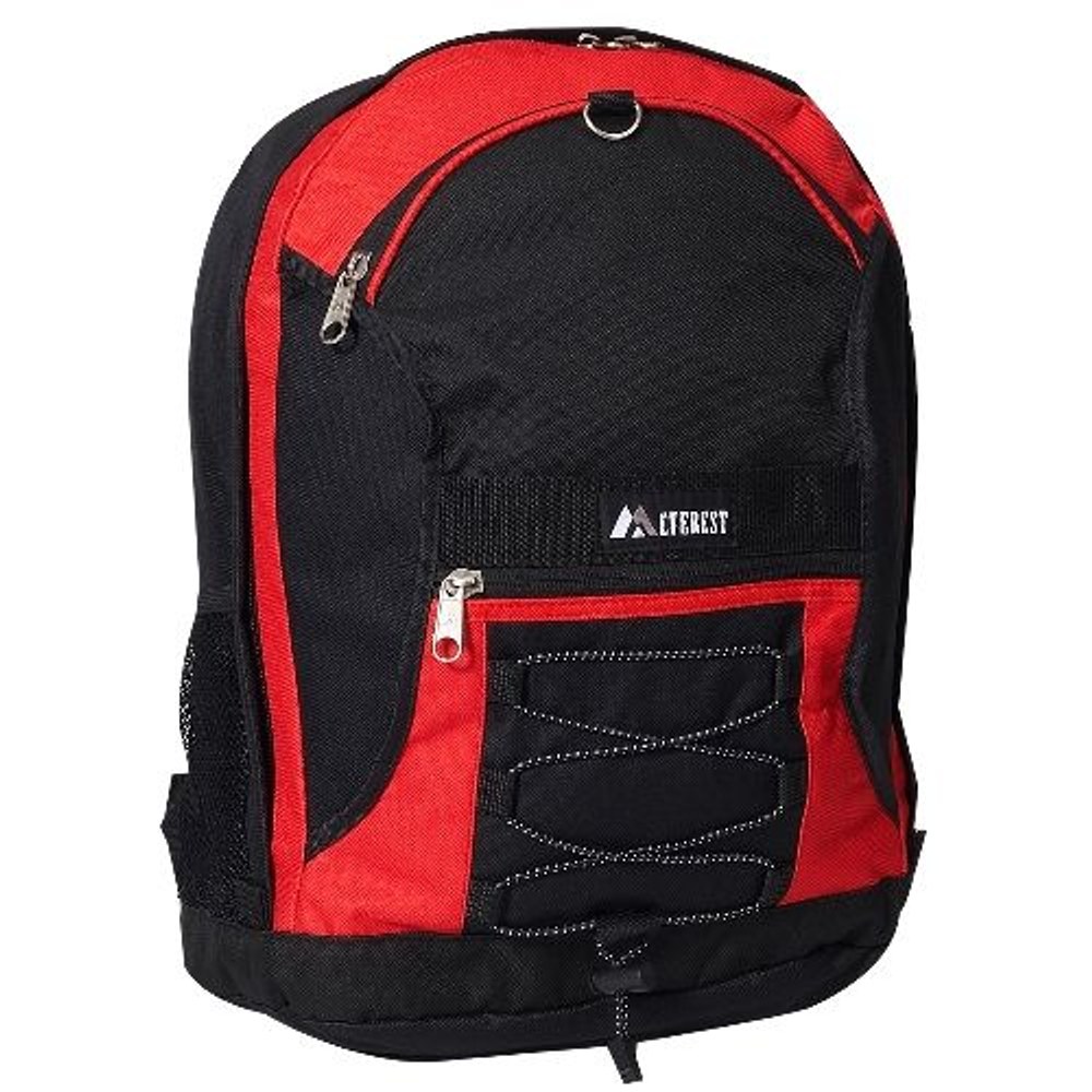 30 Wholesale Two-Tone Backpack w/ Mesh Pockets in Red