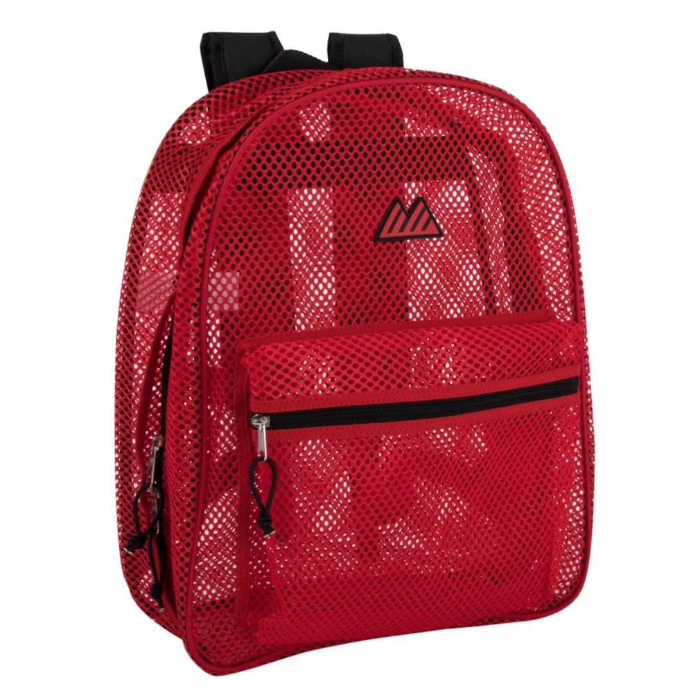 24 Wholesale Bulk Premium 17 Inch Mesh Backpack Red
