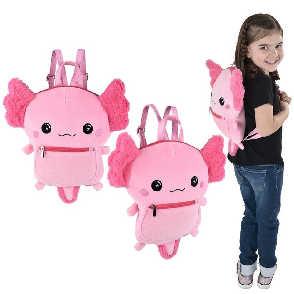 36 Wholesale Axolotl Plush Mini Backpack 11.5"x14"